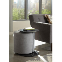 Coaster Furniture 930093 Round Accent Table with Ottoman Grey